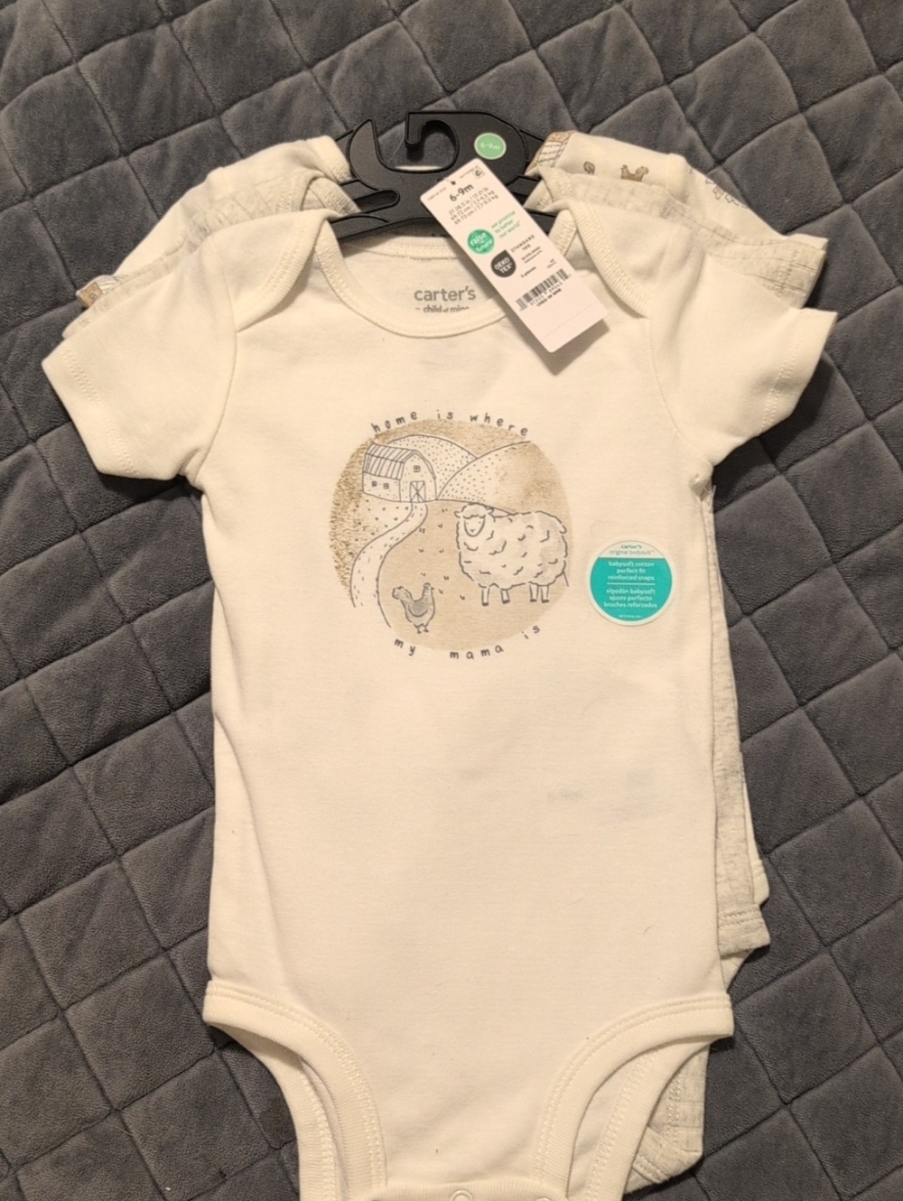 Carter's Cream Farm Animals Short-Sleeve One-Piece